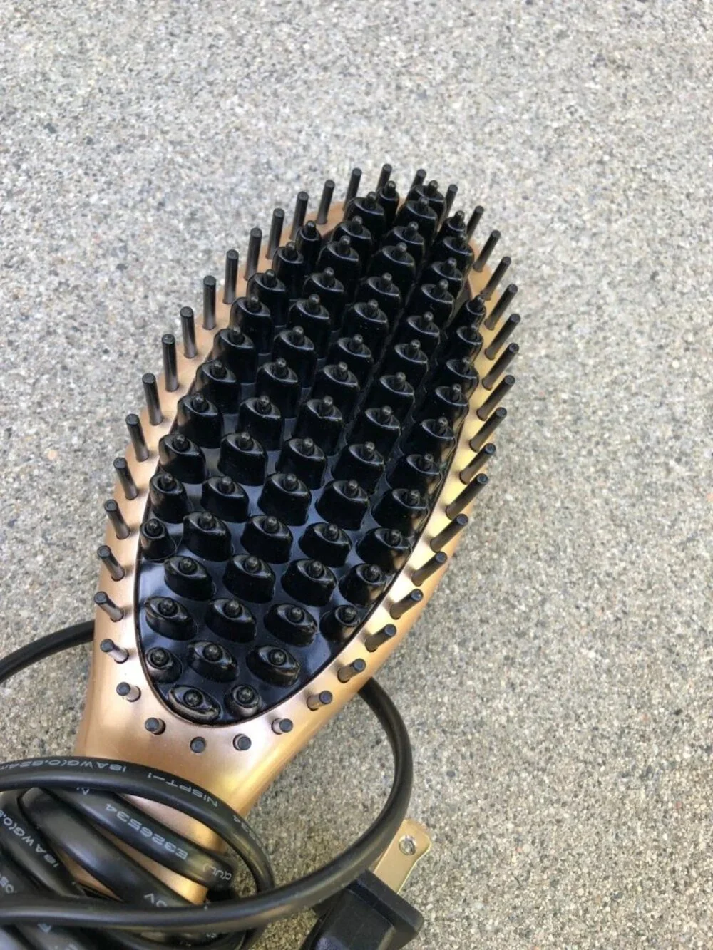 GISALA Metal Ceramic Hair Straightening Brush Heater Gold - Tested Working - Picture 3 of 6